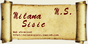 Milana Šišić vizit kartica